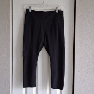 Reebok High Rise Black Capri Leggings Women's Size L